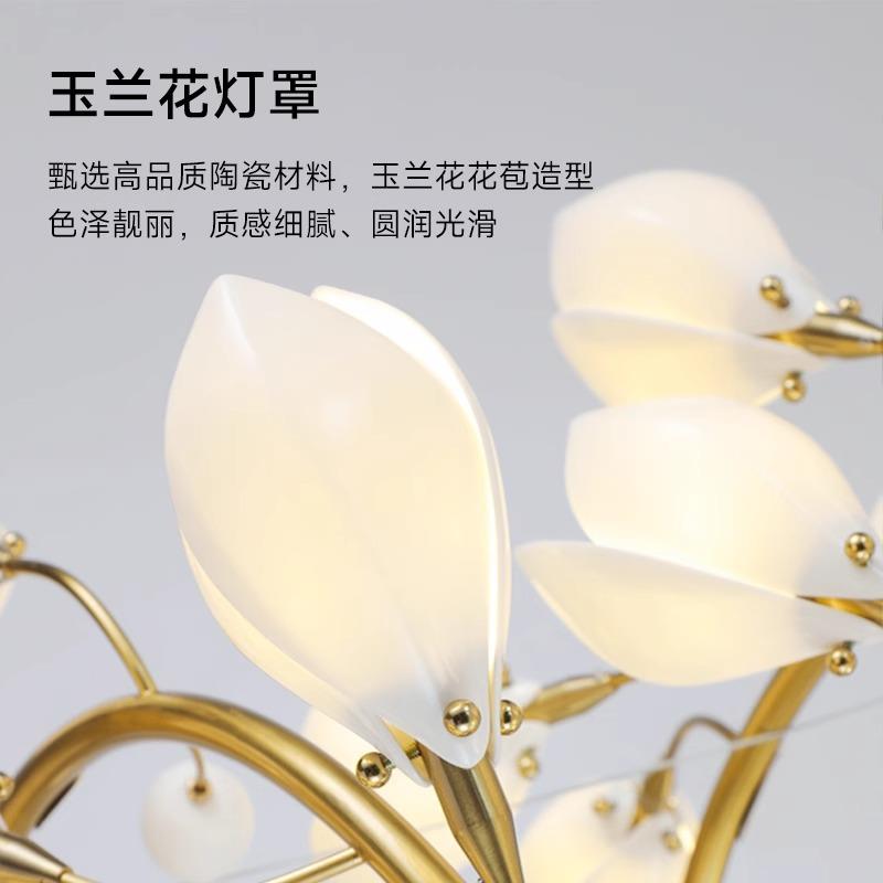 酒店别墅复式楼设大高吊计师创意玉50兰花客厅艺术loft挑楼灯梯吊