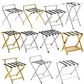 工厂实木行李架不锈钢豪华酒店实木行李架宾馆客房置物架箱包架