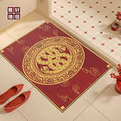 2025蛇年软硅藻泥浴室防滑地垫新年喜庆红色吸水地垫入户防滑脚垫