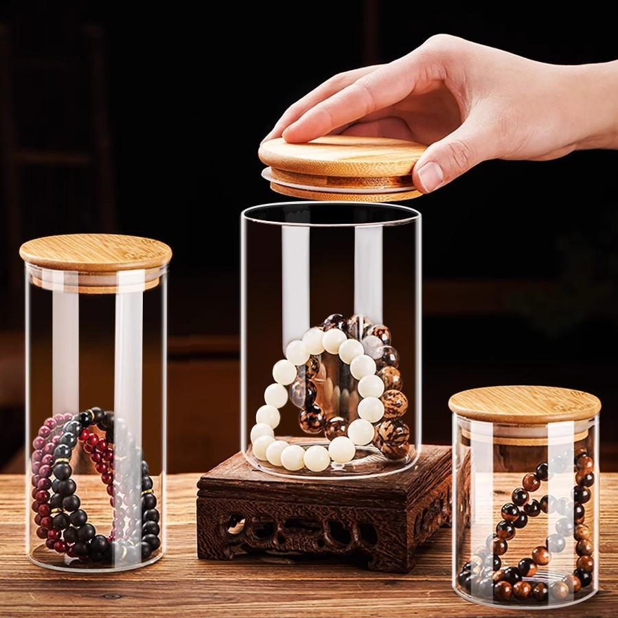 玻璃瓶佛珠核桃手串陈皮储物罐