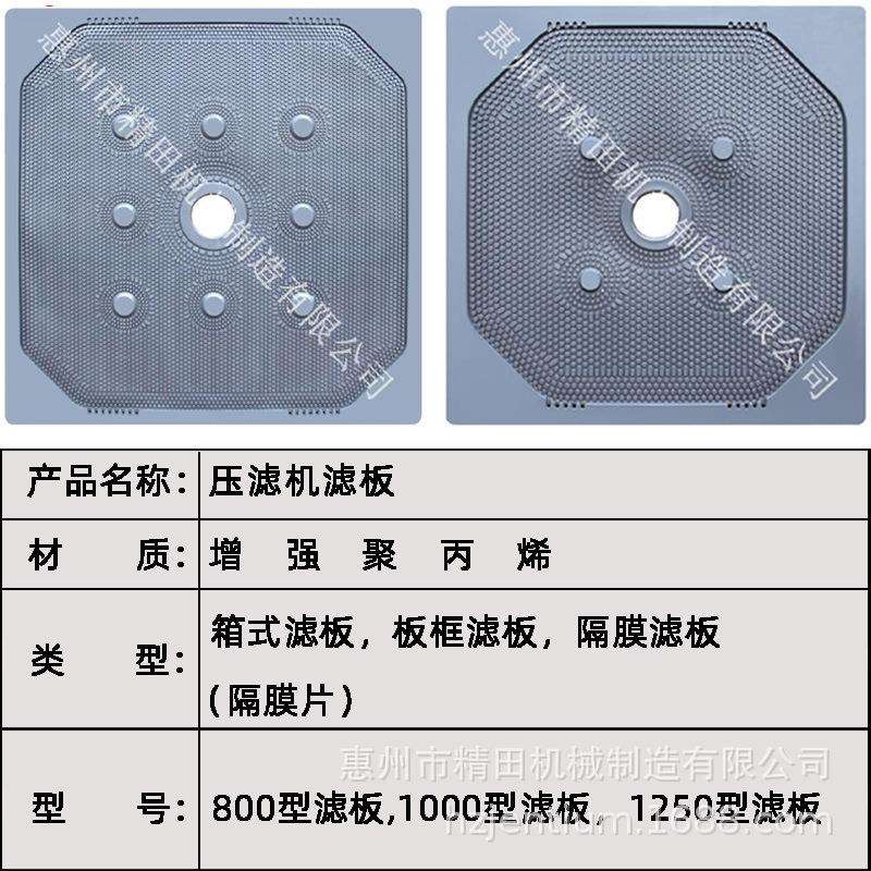 现货压滤片1250型增强聚丙烯材质板框厢式高温高压压滤机滤板