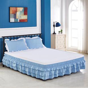 外贸床品三层百褶松紧床裙公主多层床裙Multi-Ruffle bed skirt