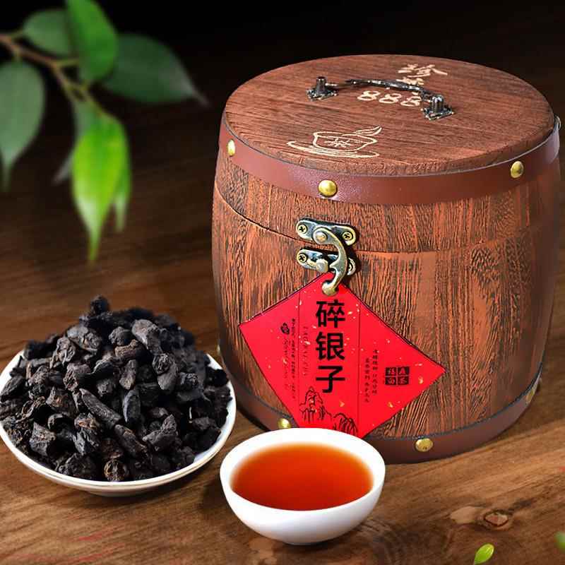 现货云南茶化石碎银子普洱茶糯米香普洱熟茶叶老茶头熟普500g礼盒