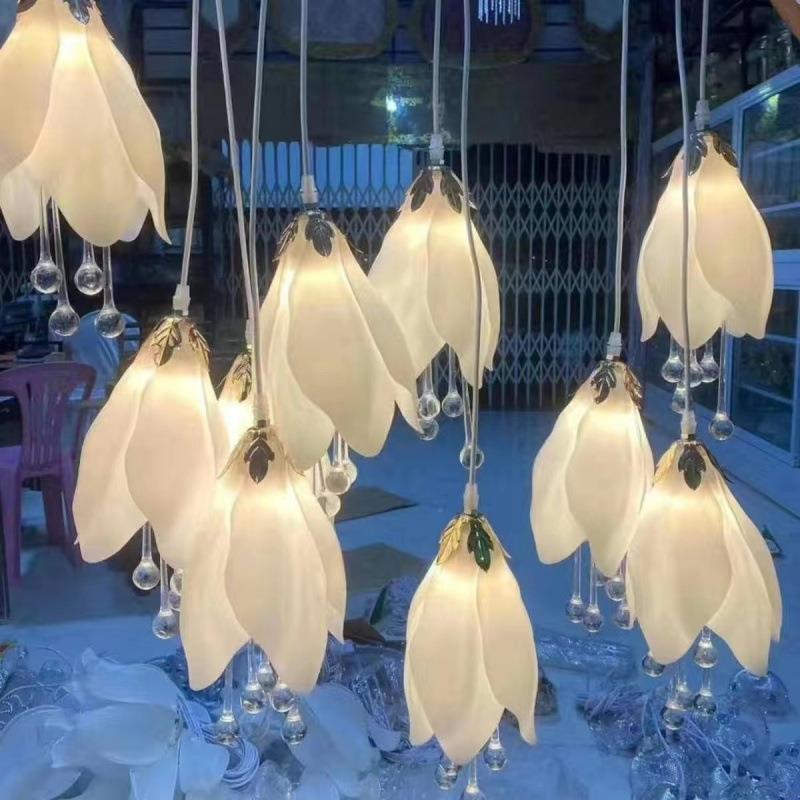 婚庆道具玉兰花路引婚礼双层魔方吊灯舞台吊顶装饰铃兰果吊串灯