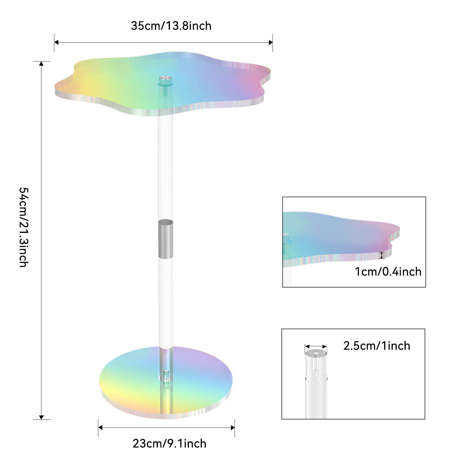 创意时尚炫彩亚克力角几茶几简约透明现代边几小圆桌小空间饮料J&