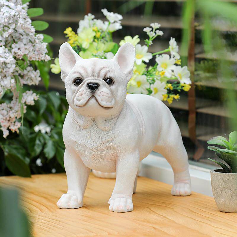 创意仿真法斗摆件客厅桌面玄关家居装饰法国斗牛犬狗狗树脂工艺品