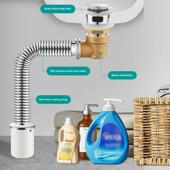 洗手盆排水管304不锈钢排水管设置在洗手盆上方 洗手盆翻转弹出