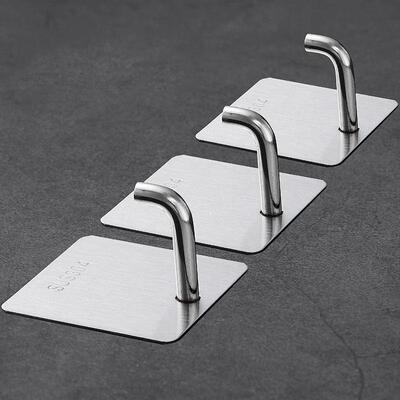 No-drill hooks with strong adhesive for kitchen and bathroom