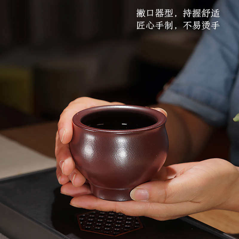 73N宜兴石红紫砂壶紫砂杯纯全手工原矿品茗杯主人杯功夫茶杯单杯