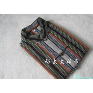 正品2022新款中宽纯棉老粗布松唐装男太极服服式装居士服汉服中山