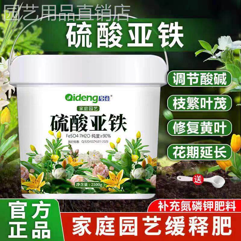 硫酸亚铁花卉专用肥料栀子花茶花桂防黄叶盆栽营养土壤调酸水溶肥