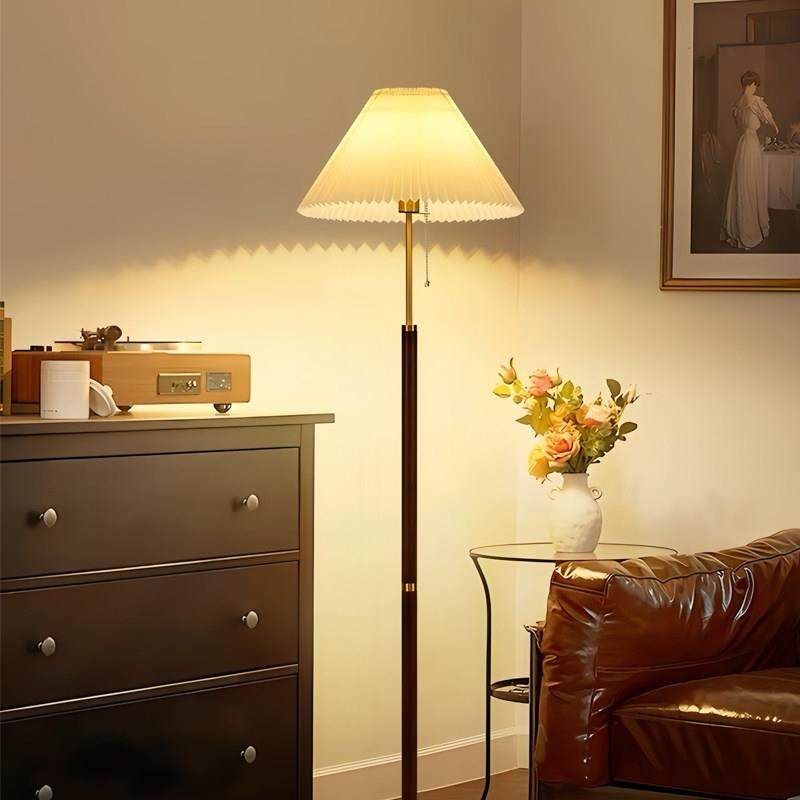 落地灯客厅沙发氛围灯百褶轻奢美式复古卧室床头灯具立式落地台灯,家装灯饰光源,装饰落地灯,淘宝优惠券,粉丝福利购,淘宝优惠卷