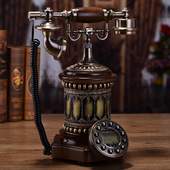 慕予臻实木复古电话机老式 电话古典创意商务办公家用固定座机固话