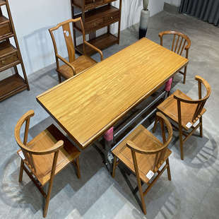 非洲柚木王实木原木大板茶桌茶台金丝楠木黄花梨老板桌办公桌整板