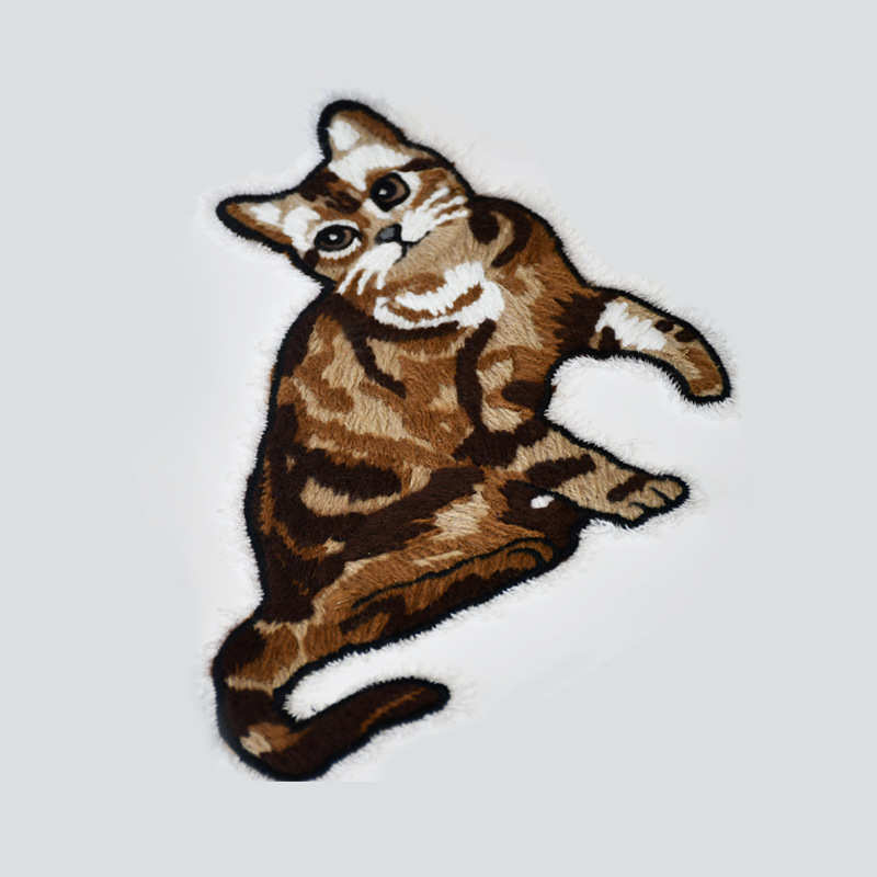 猫咪章厂家补丁小-刺绣贴贴卡通绣硅胶标布贴毛线魔术立体texoeko