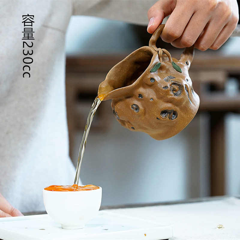 批发宜兴紫砂公道杯分茶器梅桩贴花带把杯茶具茶道配件摆件