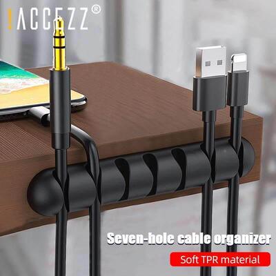 3pcs SB Cable Organizer Silicone Wire Winder Earphone Holder