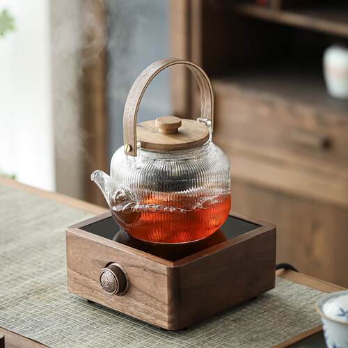 胡桃木围璃炉电煮茶陶炉煮茶器茶炉耐高温煮玻烧水壶TM665887蒸茶