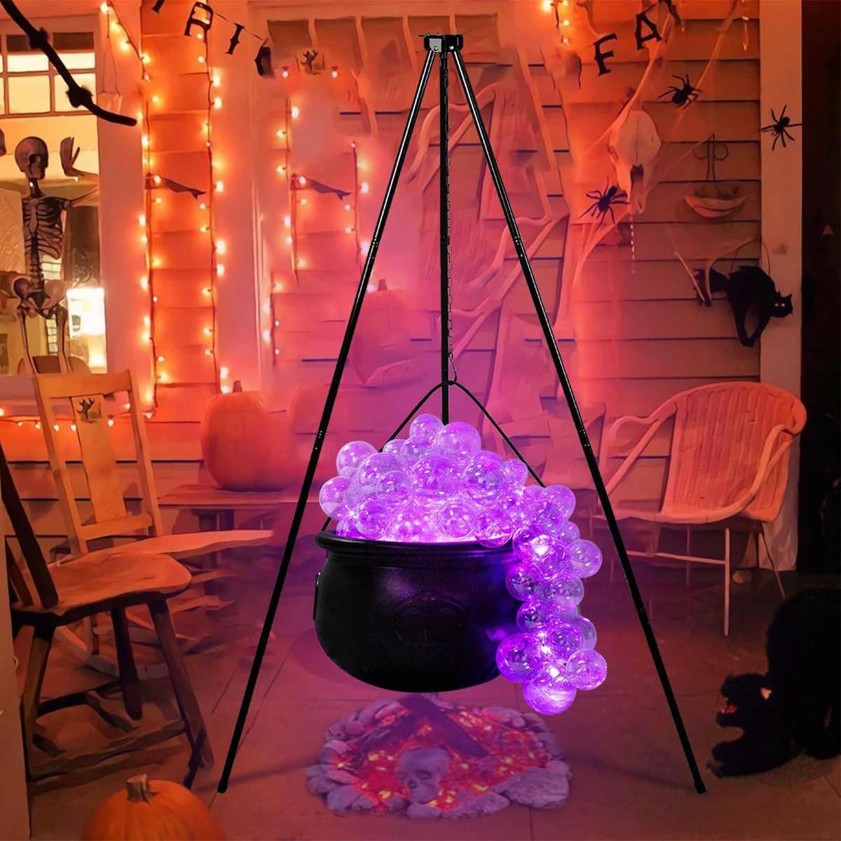 万圣节装饰室内 - DIY 冒泡大锅套装 家庭厨房房间派对桌的幽灵