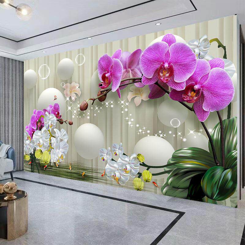 电视背景墙2026新款客厅墙贴画自粘立体花鸟简约沙发防水壁纸壁画