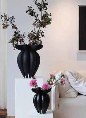 侘寂风中古佛手花瓶民宿茶室样板房客餐厅新中式简约艺术插花摆件