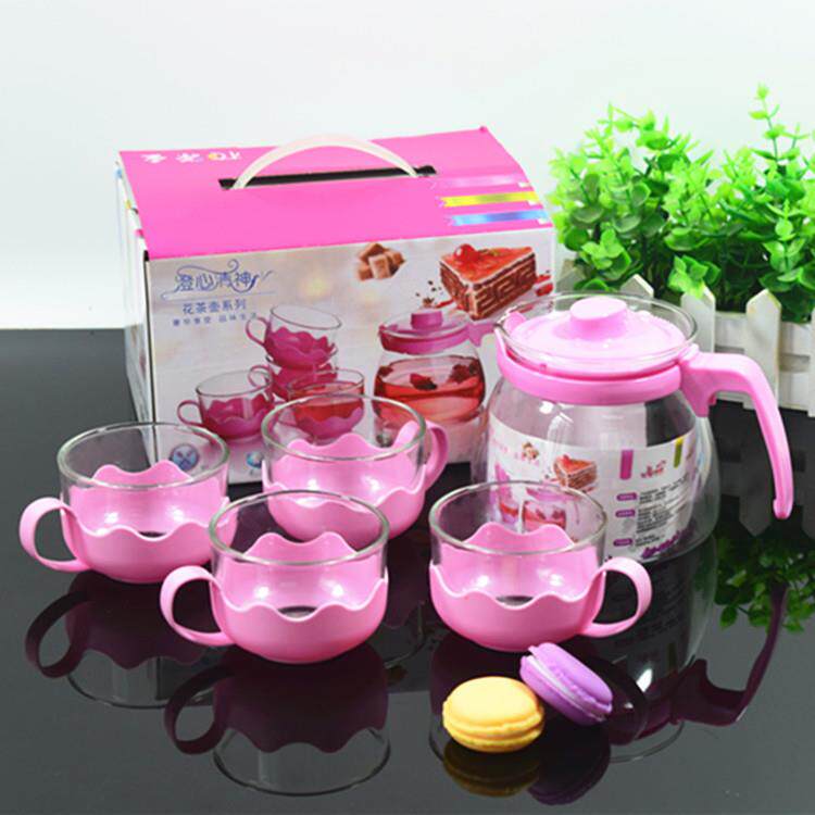 花茶壶五件套透明玻璃茶具套装水具五件套泡茶壶活动促销礼品