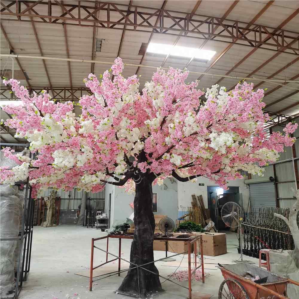 工厂直销爆款物仿仿真樱花真樱花樱树假花布树大型植桃花树梅花树