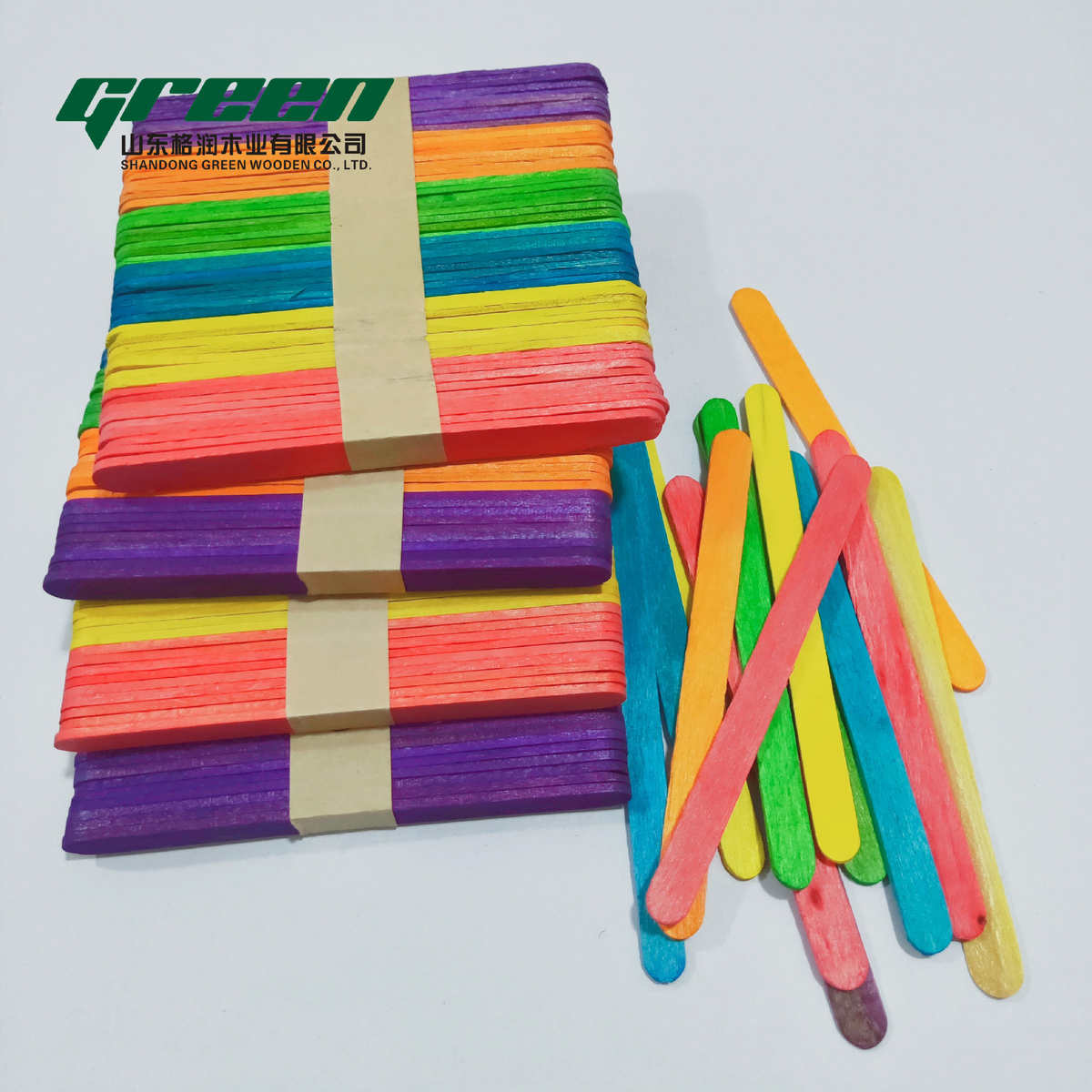 手工制作114mm 彩色雪糕棒 彩色房子冰棍棒 木条棒  雪糕棍