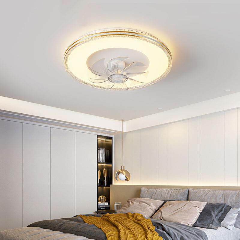 卧室风扇灯360度摇头新款静音现代吸顶简约客厅卧室儿童房电风扇