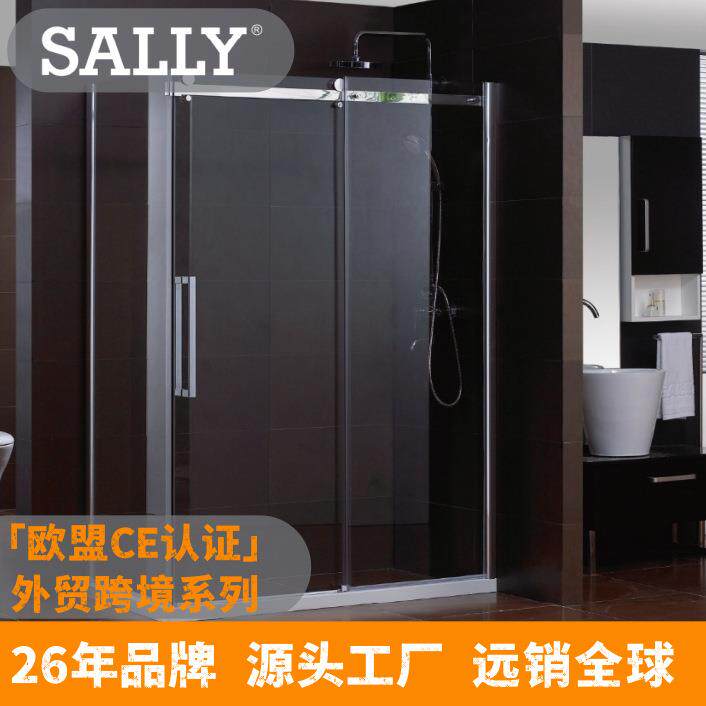 转轴淋浴门卫生间浴室干湿分离平开门洗澡房阻隔淋浴可出口外贸
