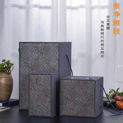 陶瓷花瓶包装云锦盒定制手提长方形锦盒高档文玩古董老旧礼品收藏