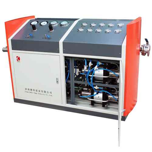德科耐压检测设备空气驱动水压试验台液体增压泵气动驱动耐压测试