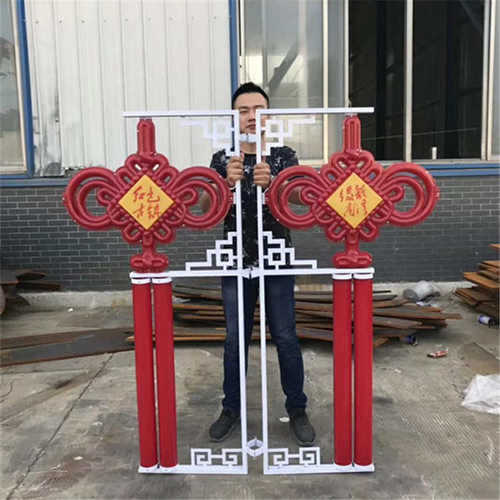 户外LED中国结 太阳能路灯杆装饰挂件 道路景观加字中国灯