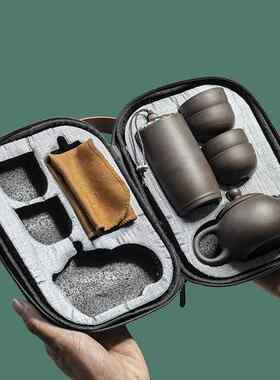 紫砂西施壶便携式旅行茶具套装家用懒人泡茶壶杯整套组合可印logo