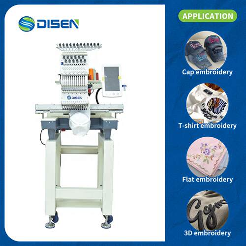 Single Head 12/15 Needle Computerized Embroidery Machine