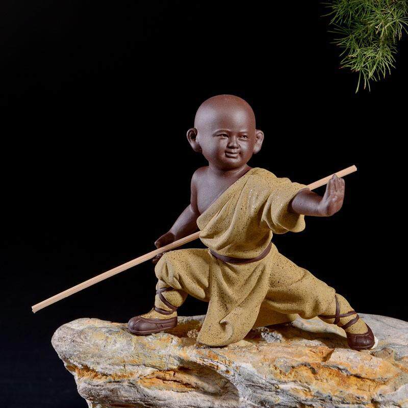 紫砂茶宠摆件大号功夫小子陶瓷人物和尚家居工艺品茶桌文玩