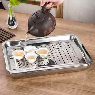 蒸饭柜蒸饭车商用蒸箱不锈钢长方形茶盘带孔托盘平底蒸盘白钢方盘