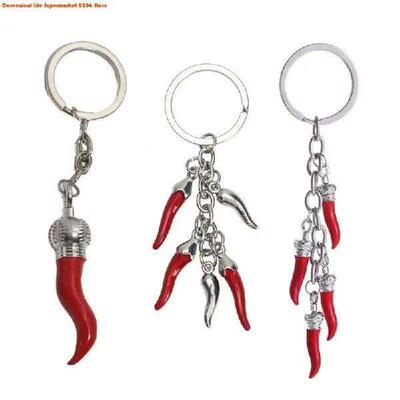 Unique Pepper Keychain Horn Keyring Pendant Eye Catching