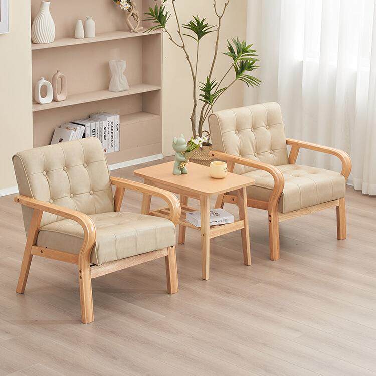 单人沙发椅实木休闲椅阳台客厅卧室简约懒人靠背椅子民宿酒店接待