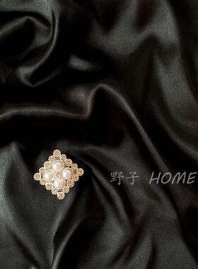 法式复古轻奢黑色缎面布 高级感家居装饰饰品香水美妆拍照背景布