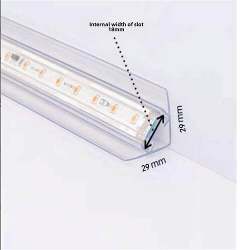 灯带卡槽45度角PVC塑料槽吊顶斜出光灯带固定直线槽伴侣COB贴片