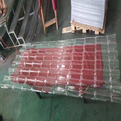 树脂瓦别墅屋PC成光板配合ASA/PV面C合UPO瓦琉璃采瓦使用采光屋顶
