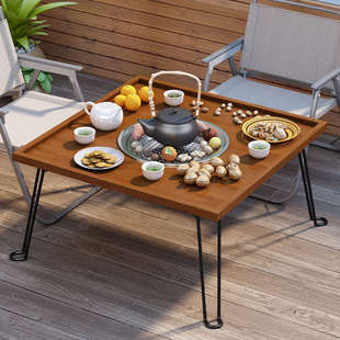 围炉茶桌家用小茶几可折叠便携式 小桌子庭院炭火炉煮茶烧烤网红桌