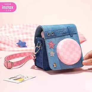 拍立得mini12可爱牛仔相机包mini40甜心保护套相册毛绒收纳包挂绳