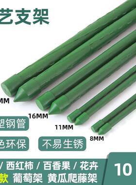 花架爬藤支架植物支撑杆花盆支架铁线番茄瓜果固定支撑架包塑钢管