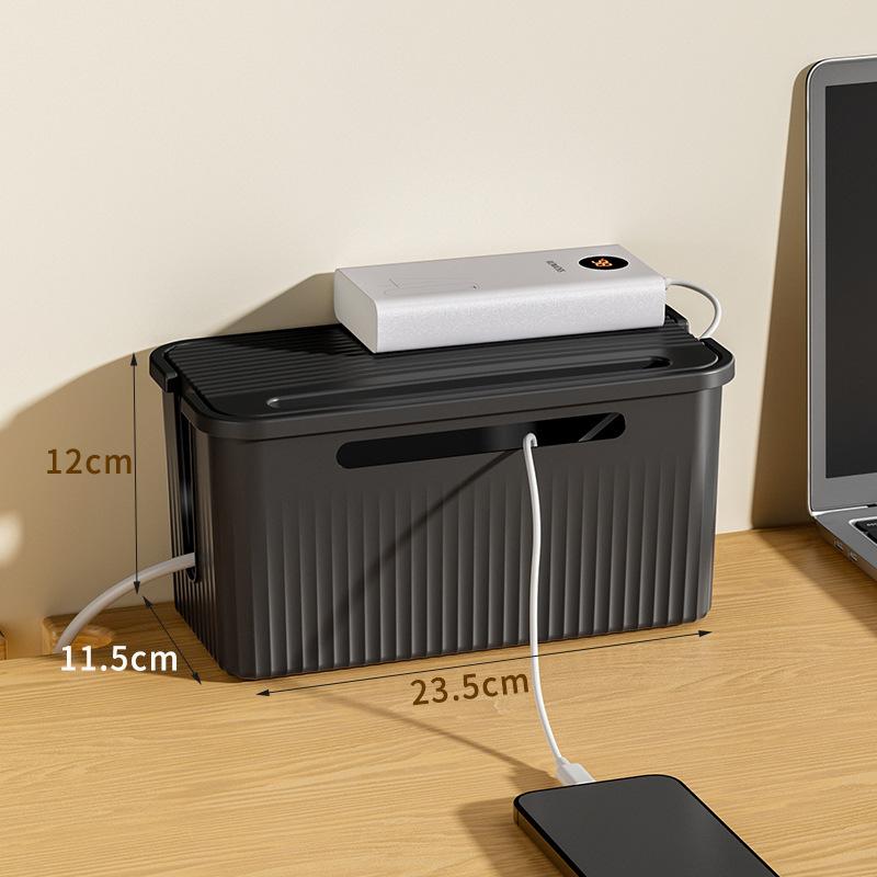 电源电线收纳盒插线板插排接线桌面整理遮挡神器数据线插座集线盒