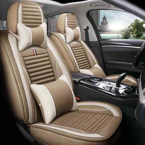 汽车坐垫新款四季通用亚麻布艺座套夏季小车坐套全包围专用座垫套