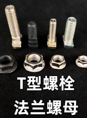 欧标国标T型螺栓锤头螺丝20/30/40/45/M5/M6/M8碳钢螺丝法兰螺母