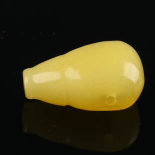 10mm鸡油黄蜜蜡佛头三通手链项链配饰单珠DIY保真品司法拍同款