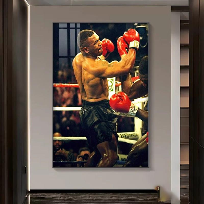 拳王迈克泰森海报挂画拳击馆抟击UFCMMA格斗励志运动健身房装饰画
